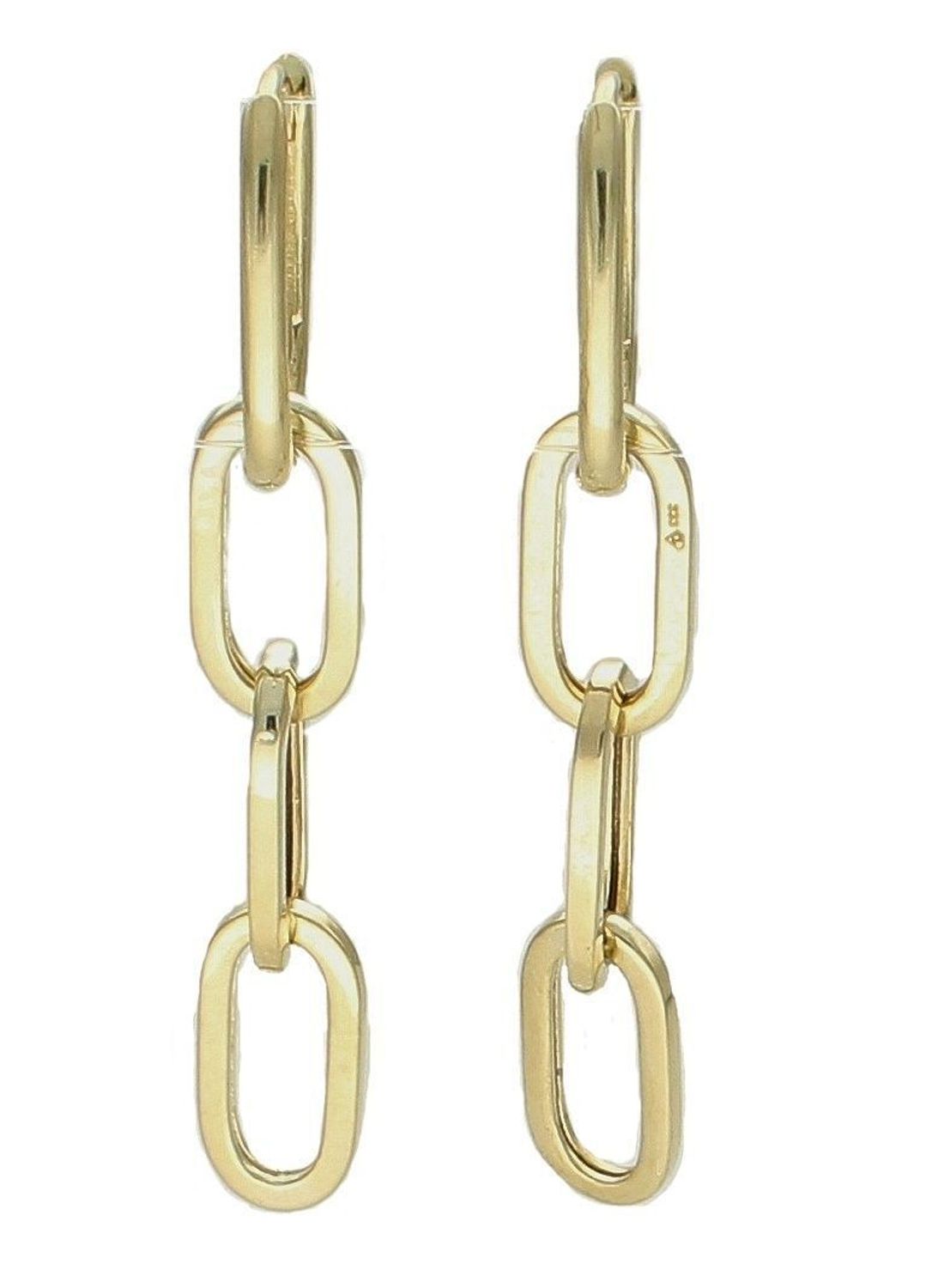 Złote kolczyki długie 333 wiszące zdobione prostą formą. KL 10920 333 Piękne złote kolczyki z zapięciem na sztyft wykonane z żółtego złota, która ozdobiona została złotem. Takie kolczyki to doskonała.jpg